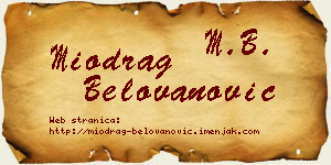 Miodrag Belovanović vizit kartica